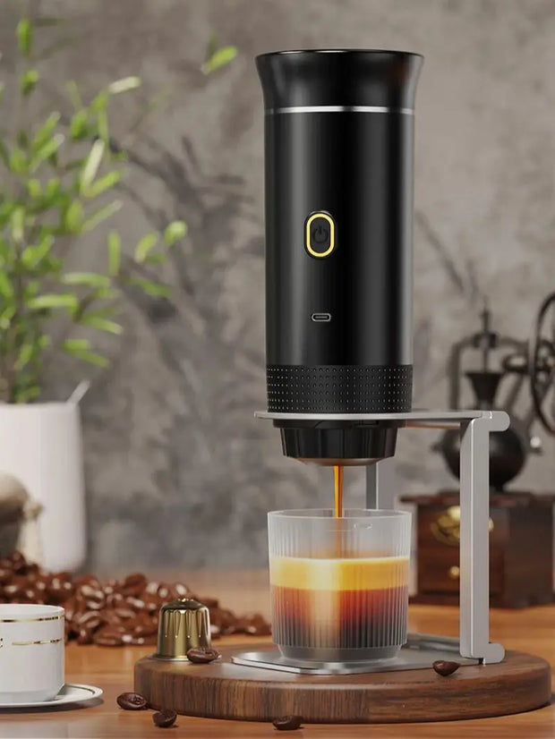 3-in-1 Portable Coffee Maker – Compatible with Capsules, Ground Coffee, and Perfect for Travel